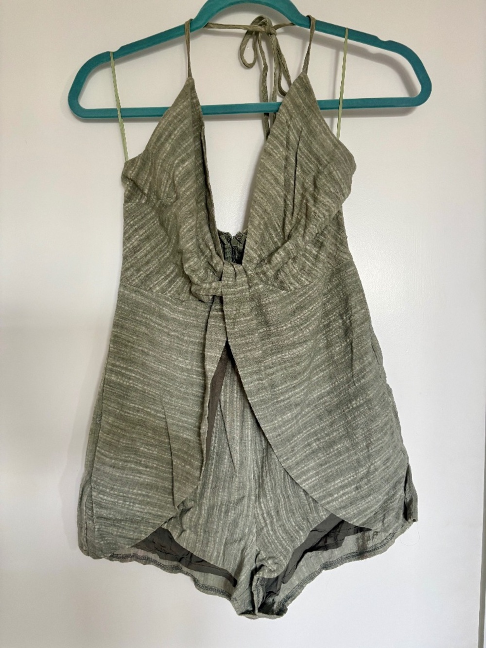 Sage Green Linen Romper